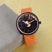 Golden/Black Rockstar Dial Trendy Analog Watch For Women-Orange