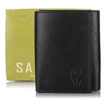 SAMTROH 3 FOLD LEATHER BLACK WALLET