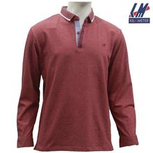 KILOMETER Red Full Sleeves Polo T-Shirt For Men