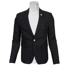 Black Single Buttoned Coat For Men