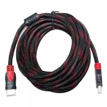 5 Meter Long HDMI to HDMI Nylon Wired Cable - Red