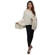 Off-White V-Neck Poncho For Women