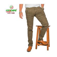 Virjeans Stretchable Cotton Check Chinos Pant for Men (VJC 713) Black