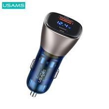 USAMS Car Accessories Interior Factory 72W A+C Wireless Dual Ports Digital Display Car Charger Adapter