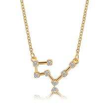 Gold Toned Taurus Twelve Constellation Pattern Zodiac Sign Necklace For Women