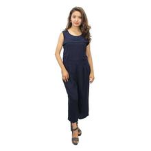 Navy Blue Sleeveless Jumpsuit For Women