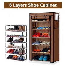 Portable 6 Layer Shoe Rack  (Random Color)