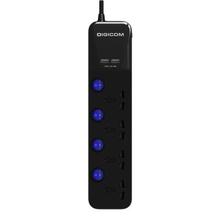 Digicom Surge Protector 4 Extension Socket With 2 Usb Ports (DG-S40)