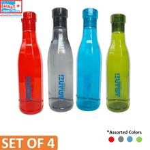 Bagmati Amanzi Stylo Transparent Plastic Water Bottle - 1000ml - Set of 04