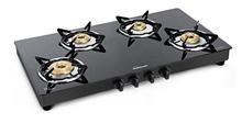 Sunflame 4-Burner Auto-Ignition Gas Stove (Crystal 4B NOVA BK XL AI) - (GAS1)