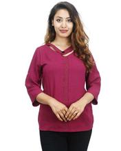 Ruby Pink Quarter Sleeve Top For Women