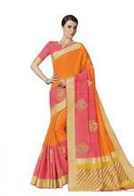 Stylee Lifestyle Orange Bhagalpuri Silk Jacquard Saree -2020