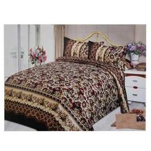 Brown/Beige Floral Printed Bed Set With Duvet Cover