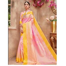 Stylee Lifestyle Pink Banarasi Silk Jacquard Saree (1847)