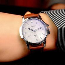 YAZOLE Leather Strap Quartz WristWatch Male Men Hours Top