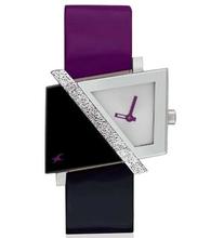 Fastrack 6072SL01 Silver White Dial Analog Watch For Women - Purple/Black