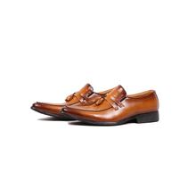 Tasseled leather Slip-on Loafers Men's  brown shoes