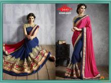 Elegant Blue & Pink Bollywood Sarees