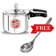 United Regular Aluminium Inner Lid Pressure Cooker - 3 LTR with FREEBIE