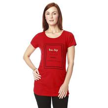 Nine Maternity Red Baby Printed T-Shirt For Women - 5553