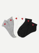 Heart Pattern Detail Ankle Socks 6pairs