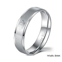 Modyle 2018 New Fashion DIY Couple Jewelry Her King and His Queen Stainless Steel Wedding Rings for Women Men