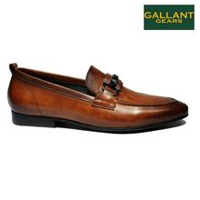 Gallant Gears Red Leather Penny Buckle Slip On Formal Shoes For Men - (139-A08)