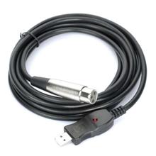 USB Male to XLR Female Microphone Cable - Black (280cm)