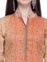 Stylee Lifestyle Orange Cotton Printed Dress Material