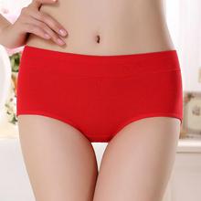 The new process pure cotton Women's Panties underwear Mid- waist sexy underwear Natural cotton briefs