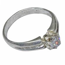 Silver Single Australian Zircon Stone Ring For Women - (Size 10)