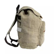 Black/Grey Hemp Flap Lock Backpack- Unisex-Duplicate