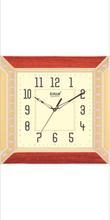 Lotus Quartz Brown wooden design and Yellow Square Analog Wall clock-Model 4209