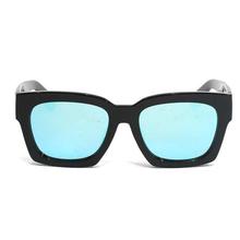 Blue Shaded Black Framed Wayfarer Sunglasses For Men