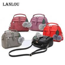 LANLOU bags for women 2019 fashion Hairball women shoulder