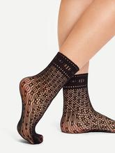 Arrow Pattern Hollow Out Socks 3pairs