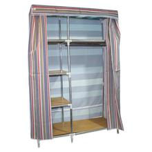 Portable Wardrobe In Wooden Ply With Thick Iron Steel Rod In Heavy Thick Material With Zipper (142 x 47 x 175 cms)