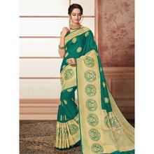 Stylee Lifestyle Green Banarasi Silk Jacquard Saree -1993