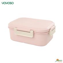 Bamboo  fiber single layer Lunch box pink