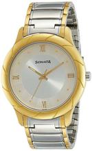 Sonata White Dial Analog Watch For Men - 7125BM01