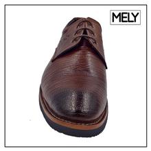 Mely Brown Textured Derby Lace Up Shoes for Men (D001 BRN)