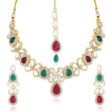 Sukkhi Kundan Astonish Gold Plated Choker Necklace Set for