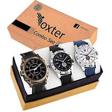 Foxter Pack of 3 Multicolour Analog Analog Watch for Men and