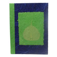 Blue/Green Peepal Leaf Pasted Lokta Paper Note Book