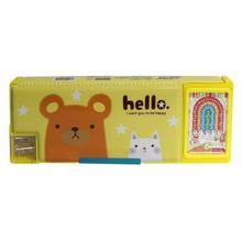 Yellow 'Hello' Designed Pencil Box For Kids