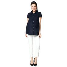 Nine Maternity Formal Shirt In Navy 5315