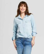 Faded Denim Shirt For Women