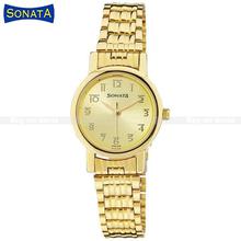 Sonata  8976Ym06 Gold Dial Analog Watch For Women - Gold