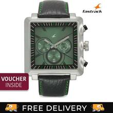 Fastrack Green Dial Chronograph Watch For Men - 3111SL02