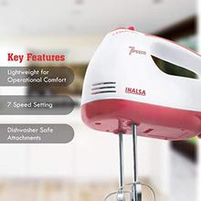 Inalsa Hand Mixer Easy Mix-200W with 7 Speed Control &